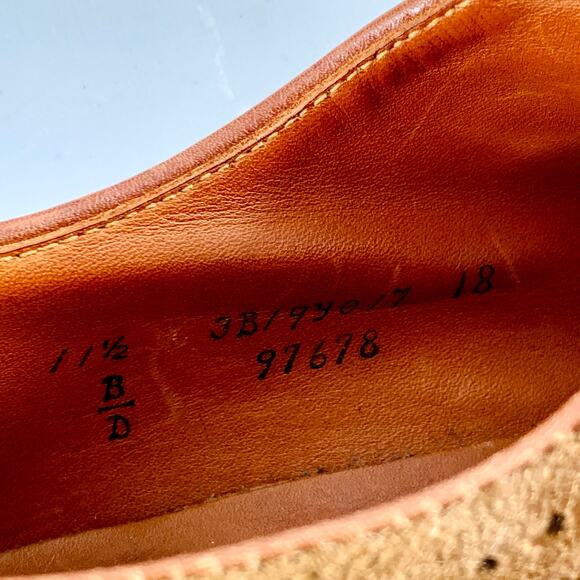 ALDEN Size 12.5 Brown Perforated Suede Wingtip Lace-Up Shoes - Picture 8 of 10